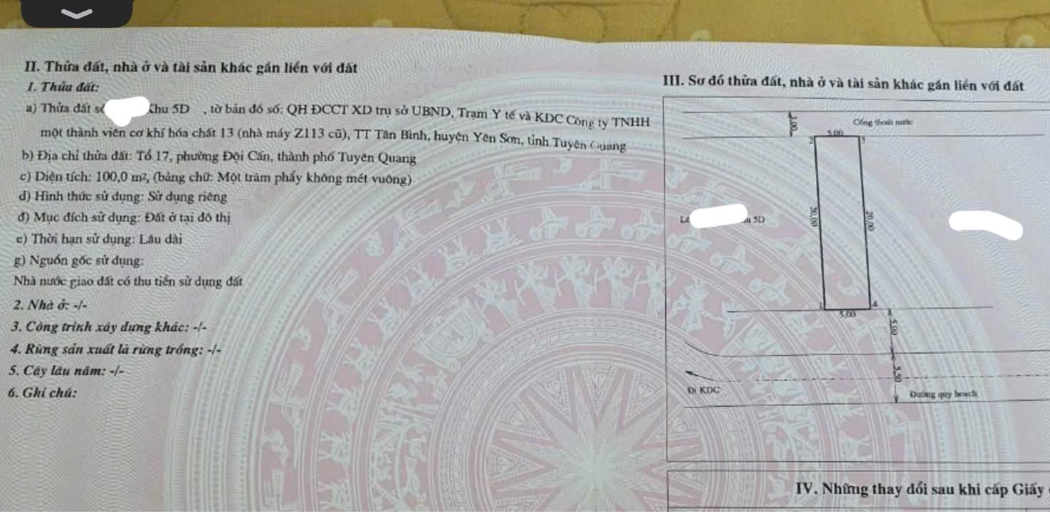 Đất phân lô Đội Cấn Tuyên Quang 100m² - Đầu tư sinh lời ngay!