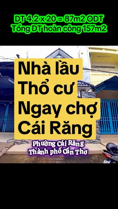 Nhà hoàn công 157m² ngay chợ Cái Răng, Cần Thơ - Giá thỏa thuận hấp dẫn!