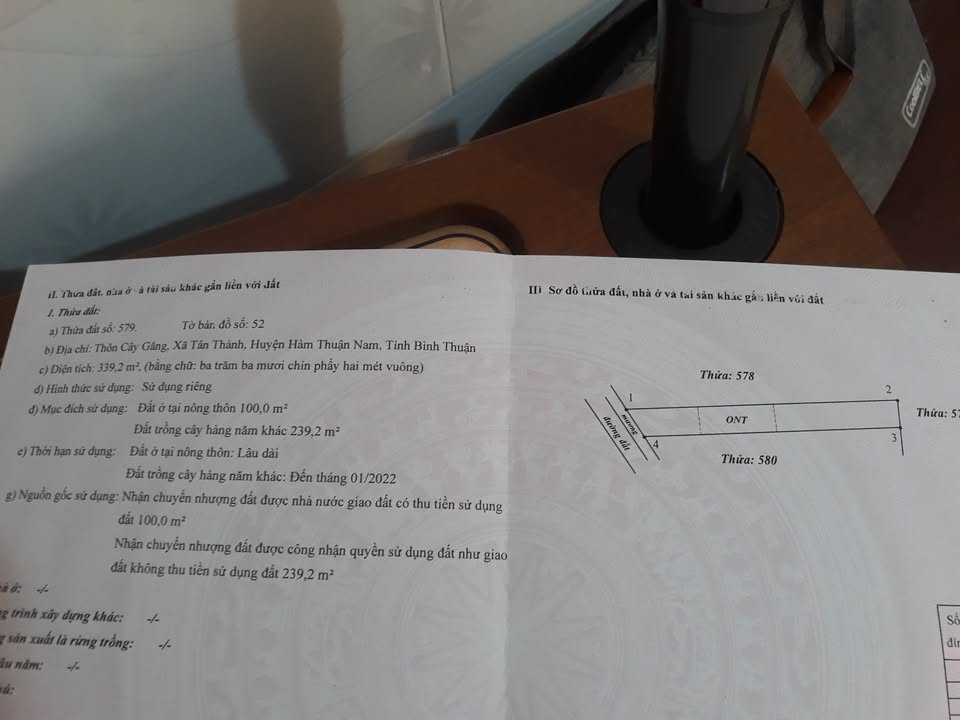 Đất thổ cư Tân Thành 335m² giá 1 tỷ - Vị trí đắc địa gần biển!