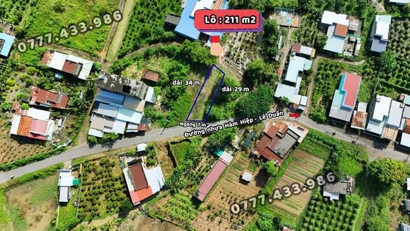 Đất 2 mặt tiền nhựa Hàm Hiệp 211m² giá 1.5 tỷ - Tiện ích xung quanh đẳng cấp!