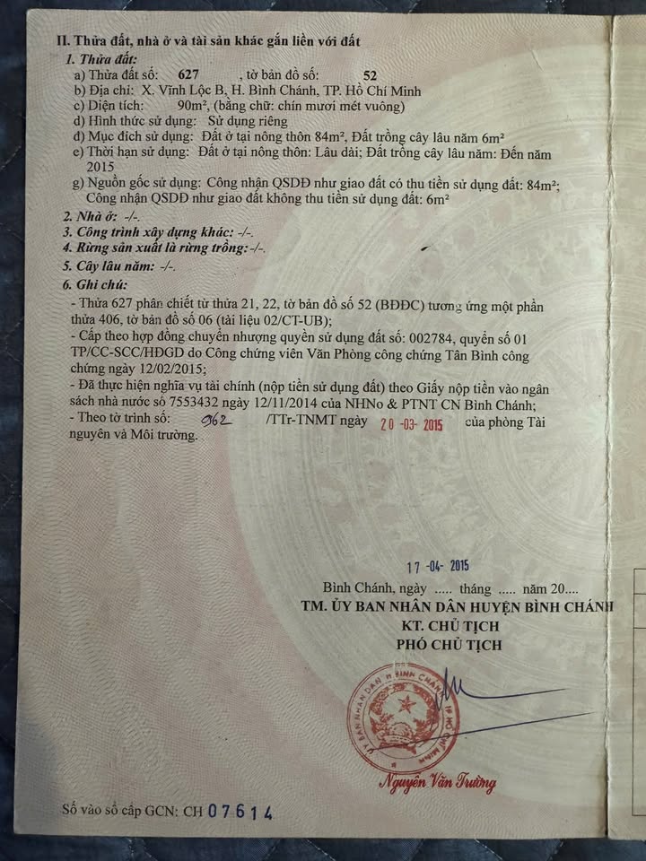 Đất nền Vĩnh Lộc A 92m² giá 3.4 tỷ - Sổ hồng riêng, thuận tiện vào ở ngay!