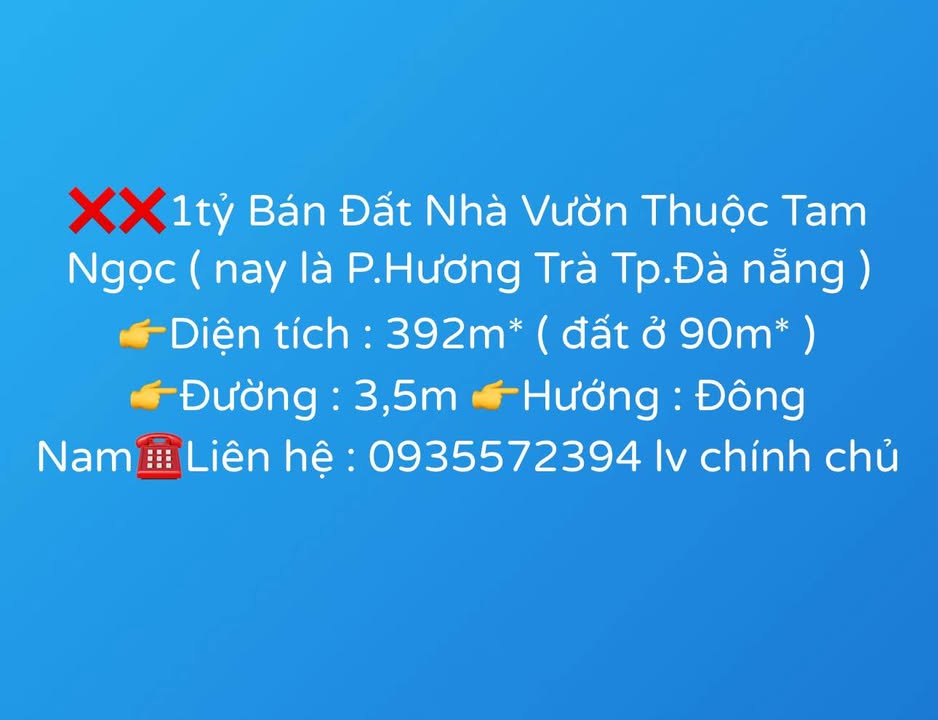 Đất Nhà Vườn Tam Ngọc 392m² giá 1 tỷ - Đầu tư tiềm năng