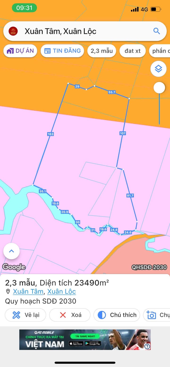 Đất nền Xuân Tâm, Xuân Lộc 8280m² giá 4.6 tỷ - Cơ hội đầu tư hấp dẫn!