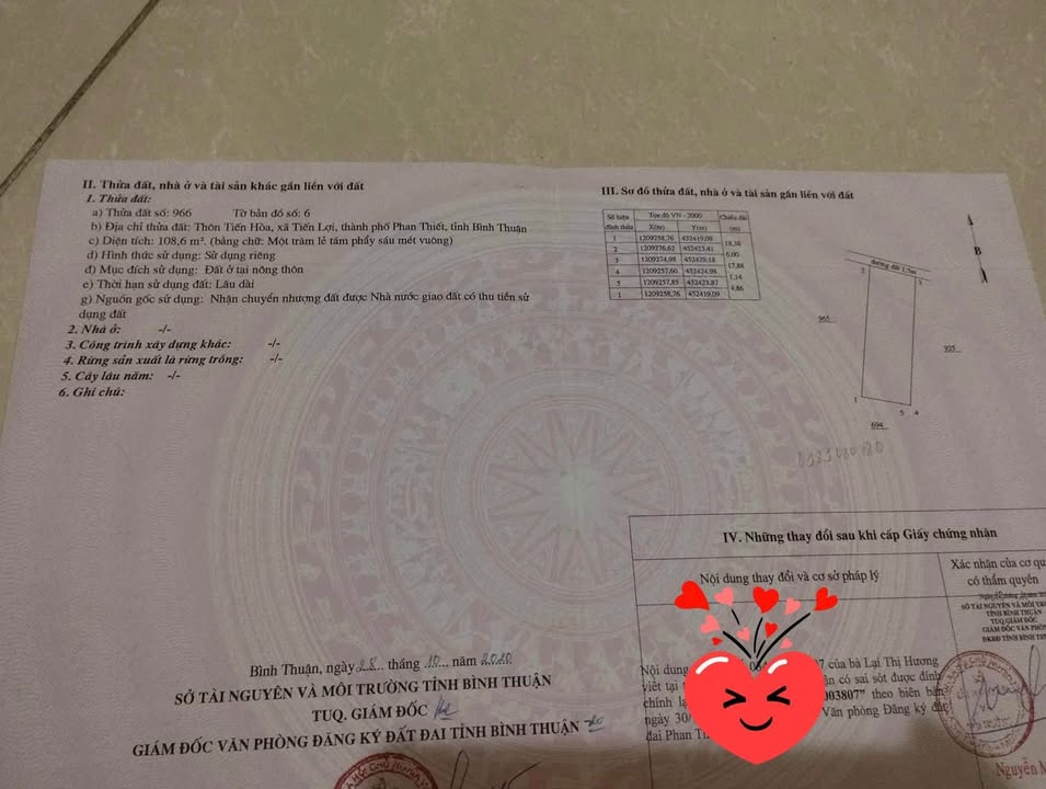 Đất thổ cư Tiến Lợi Phan Thiết 100m² giá 400 triệu - Sổ hồng riêng, bán nhanh!