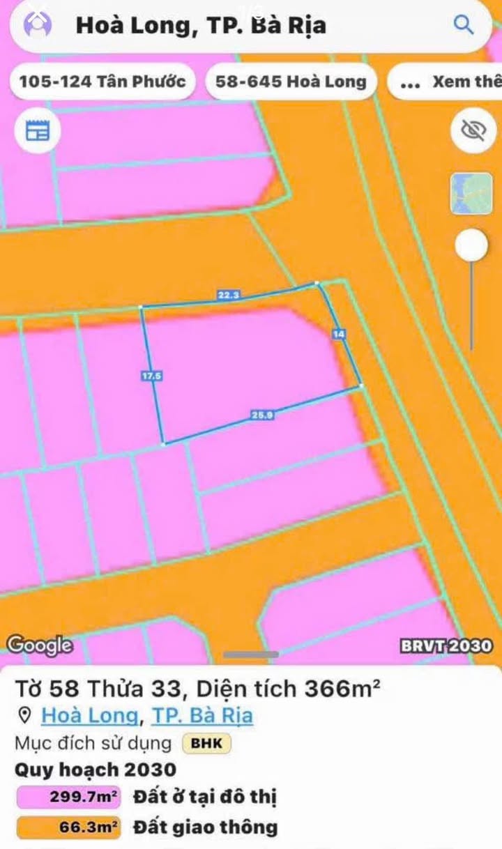 Đất nền Hòa Long, Bà Rịa 393m² giá 7,5 tỷ - Nằm ngay mặt tiền đường HL2 mở rộng!