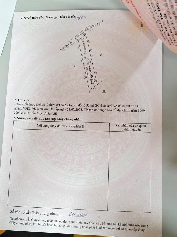 Đất thổ cư Bó Píp, Mộc Sơn, Mộc Châu 150m² giá 1 tỷ - Tiềm năng tăng giá cao!