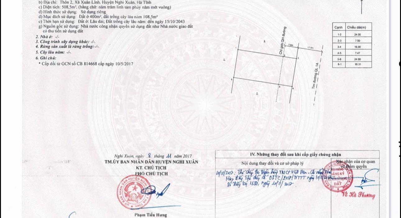 Đất mặt đường Quốc lộ 1A, Thôn 2, Nghi Xuân 508m² giá 3 tỷ - Cơ hội đầu tư lý tưởng!