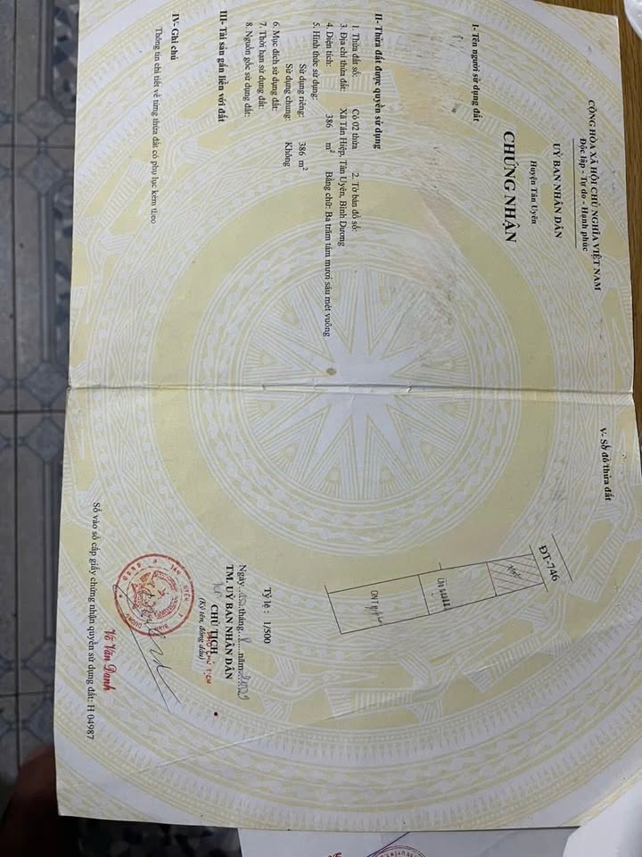 Nhà Mặt Tiền ĐT746, Tân Hiệp, Bình Dương 270m² giá 8 tỷ - Đầu tư sinh lời ngay!