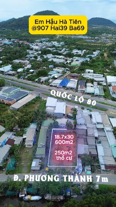 Đất mặt tiền đường Phương Thành, Hà Tiên 600m² - Pháp lý rõ ràng, giá tốt!