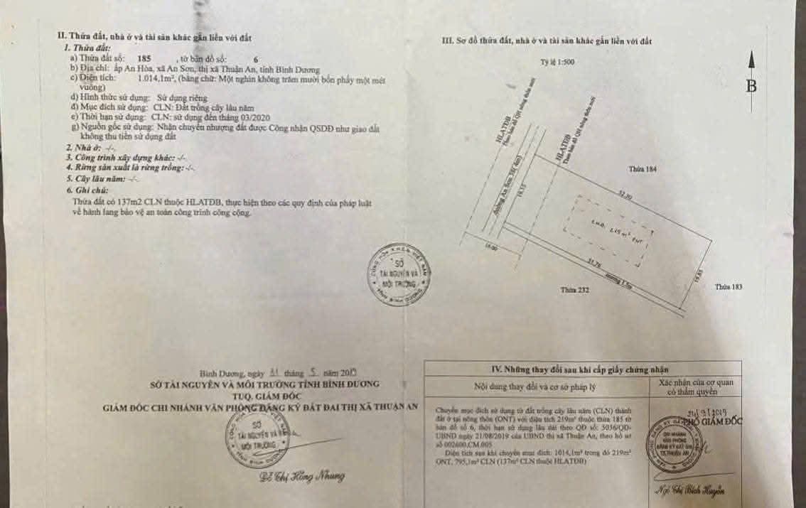 Đất thổ cư An Sơn, Thuận An 1000m² giá 11 tỷ - Đường xe tải thông thoáng!