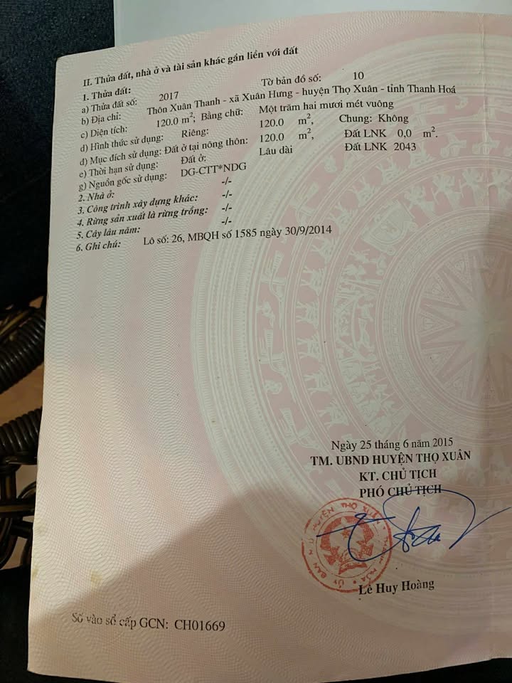 Đất nền Xuân Hưng - Thọ Xuân 120m² giá 2x triệu/m - Đầu tư sinh lời ngay!