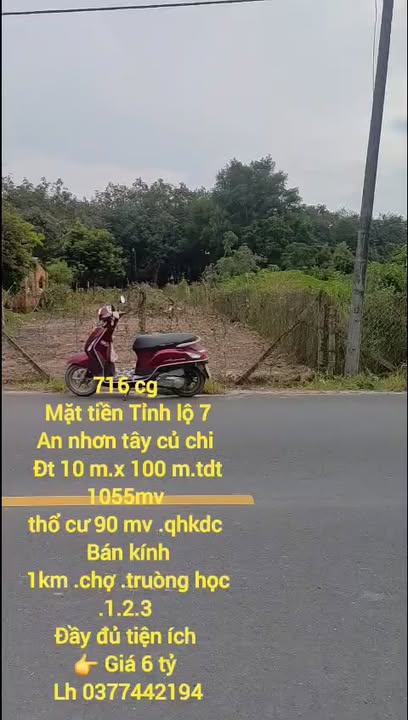 Đất nền Tỉnh lộ 7 An Nhơn Tây Củ Chi 1055m² giá 6 tỷ - Đầy đủ tiện ích