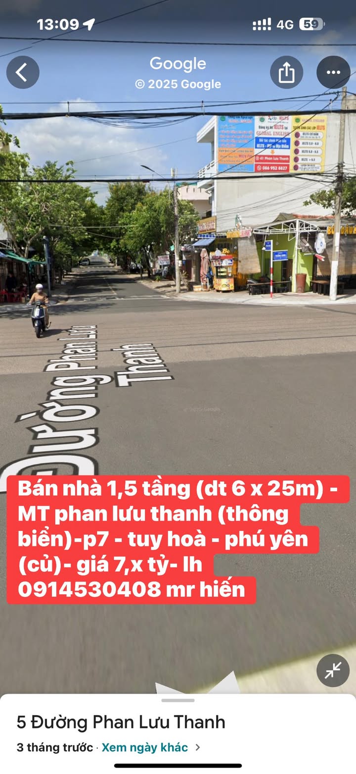 Nhà 1,5 tầng mặt tiền đường Phan Lưu Thanh, Tuy Hòa 150m² - Kinh doanh lý tưởng!