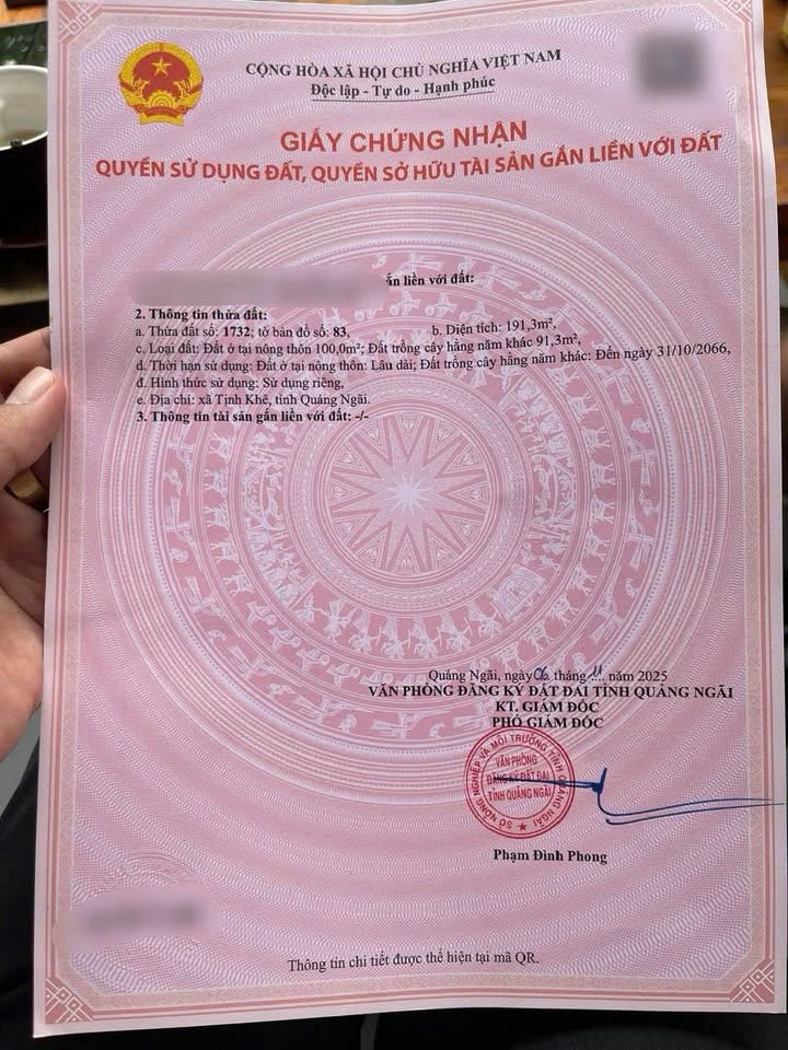 Đất nền Tịnh Khê 191m² giá 600 triệu - Đường bêtông ô tô vào tận nơi!