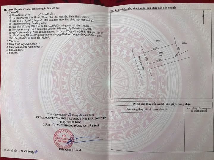 Đất thổ cư phường Tân Thành Thái Nguyên 180m² giá 1.2 tỷ - Sổ đỏ chính chủ!