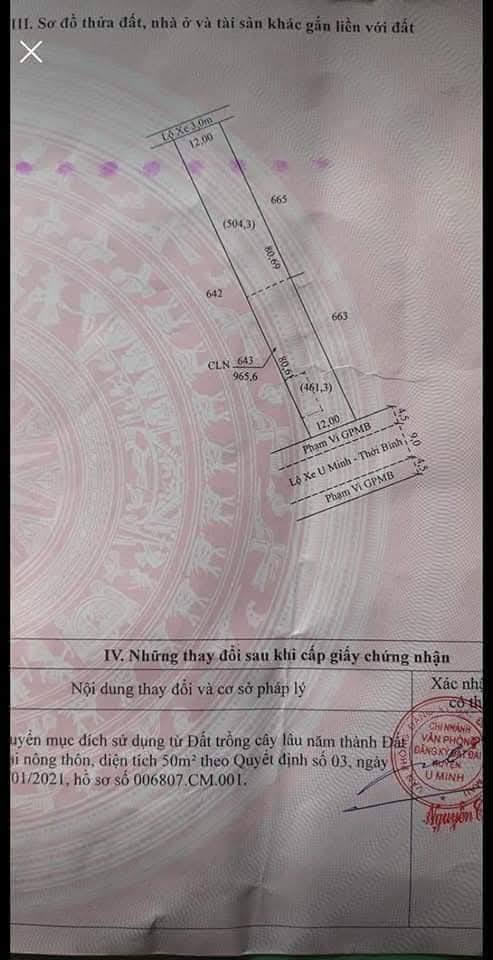 Đất nền Nguyễn Phích, U Minh 965.6m² - Đầu tư sinh lời ngay!