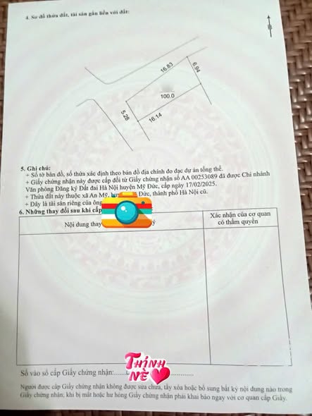 Đất thổ cư Hồng Sơn – Mỹ Đức 100m² giá chỉ 2 tỷ - Đầu tư sinh lời nhanh!