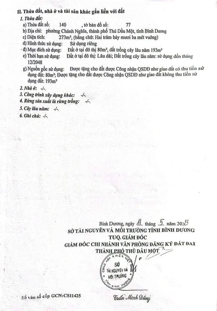 Đất nền chính chủ Thủ Dầu Một 273m² giá 10 tỷ - Pháp lý rõ ràng, đầu tư sinh lời!
