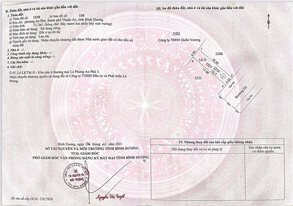 Đất thổ cư An Phú 72m² giá 2.9 tỷ - Vị trí đẹp, phong thủy tốt!