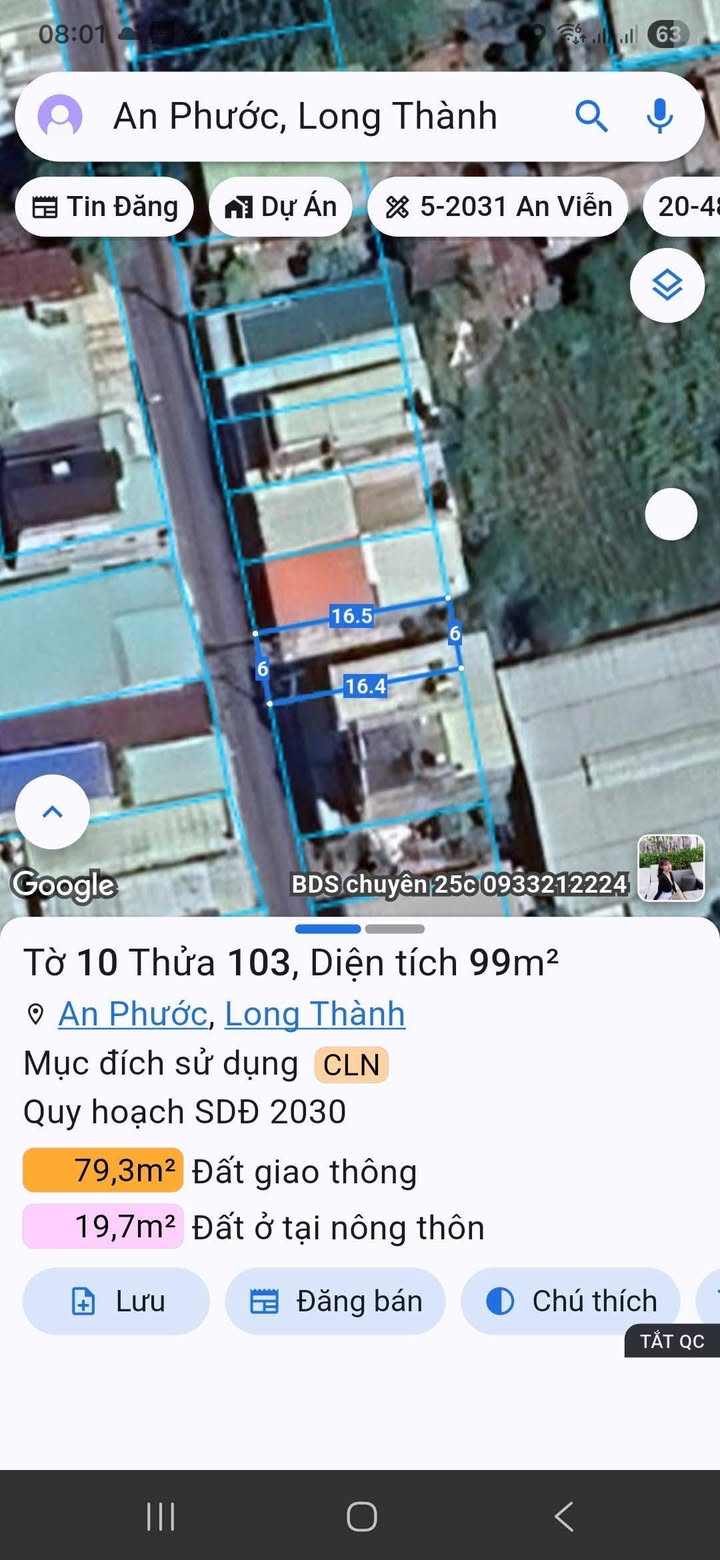 Đất nền mặt tiền ấp 7 An Phước 99m² giá 1.26 tỷ - Sổ hồng chính chủ