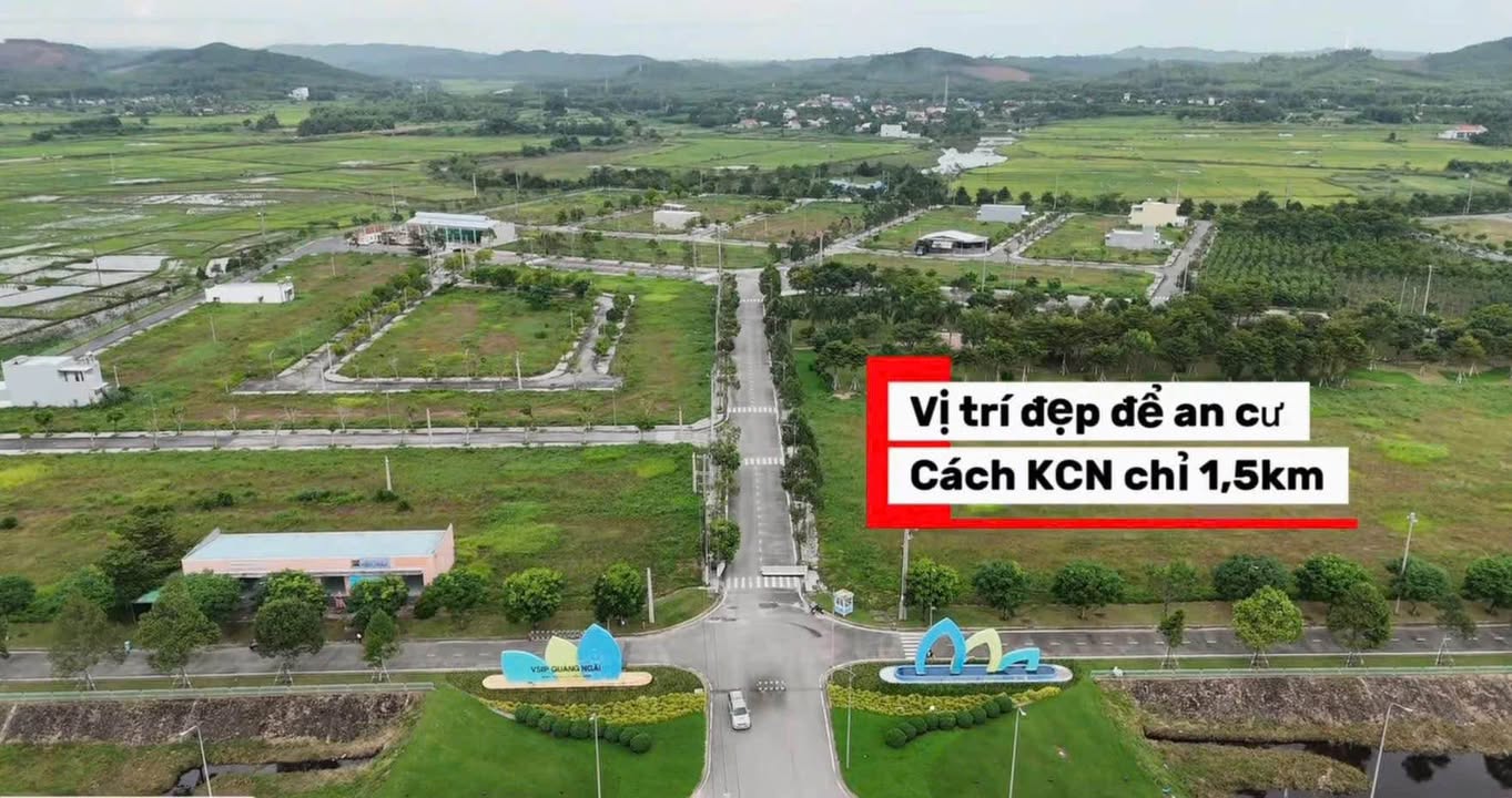 Đất nền Khu dịch vụ hỗn hợp VSIP Quảng Ngãi 132m² giá 1.13 tỷ - Vị trí đắc địa gần công viên lớn!