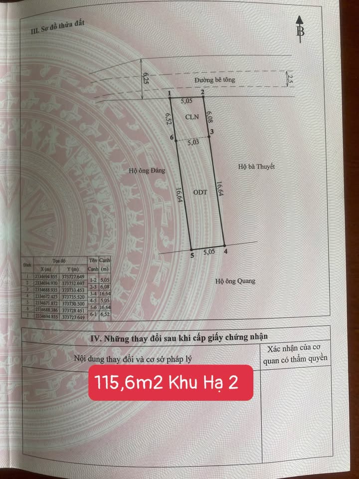 Đất nền Bình Khê, Đông Triều 115.6m² giá 500 triệu - Cơ hội đầu tư hấp dẫn!