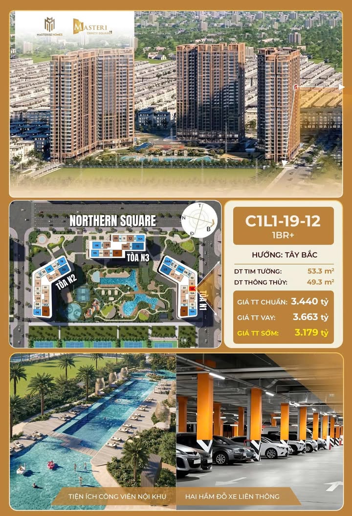 Căn hộ Trinity Nghĩa Trụ 49m² giá 3.662 tỷ - Tầng đẹp, hỗ trợ lãi suất!