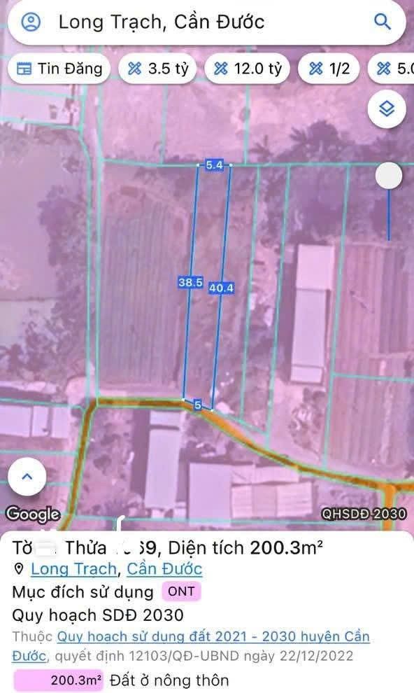 Đất thổ cư Long Trạch 190m² giá 1.4 tỷ - Cơ hội đầu tư hấp dẫn!