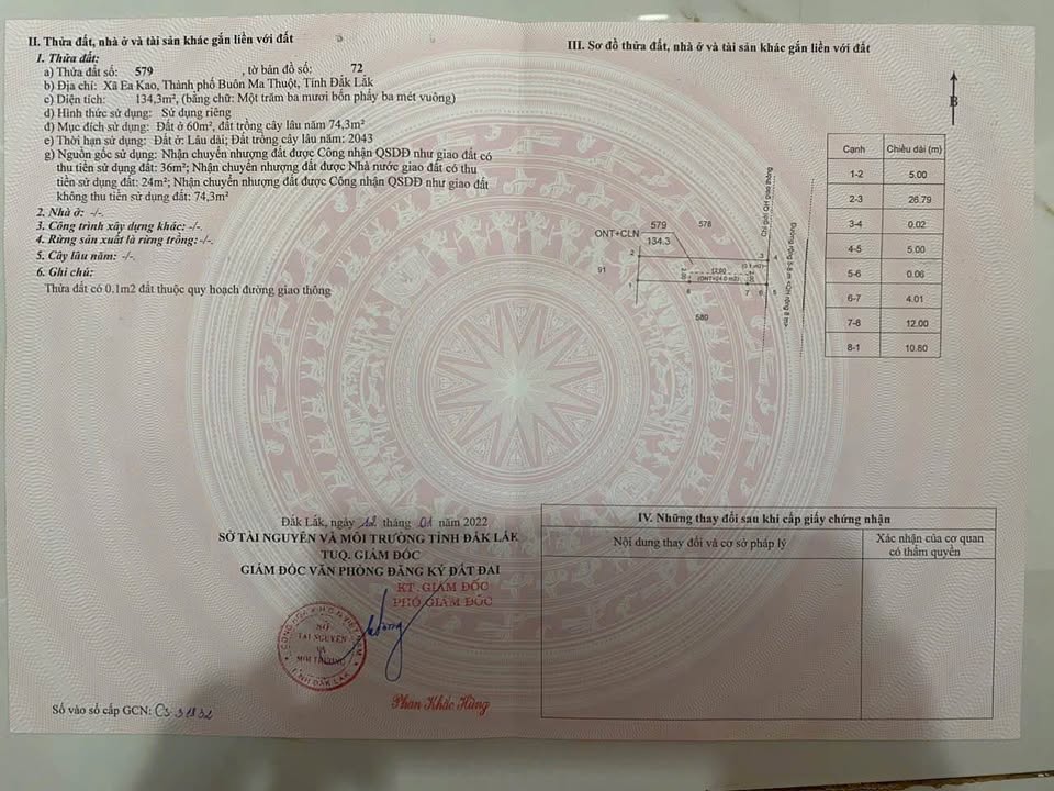 Đất thổ cư 135m² tại phường Ea Kao, Buôn Ma Thuột - Giá chỉ 1.15 tỷ VND!