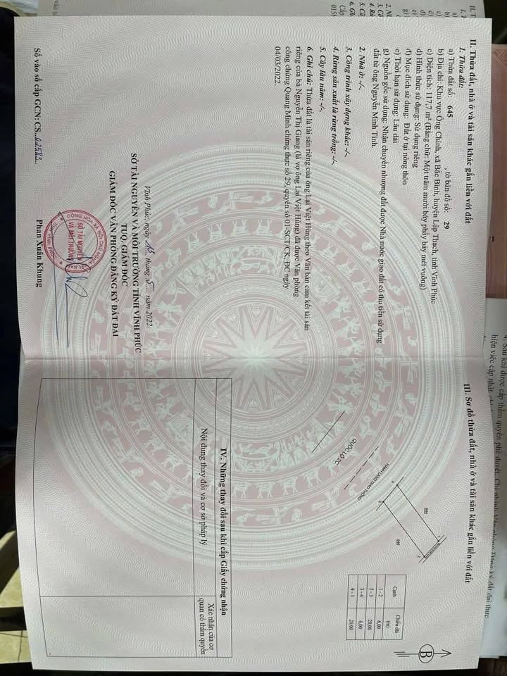 Đất thổ cư 120m² mặt tiền QL2C, Bắc Bình, Lập Thạch - Giá chỉ 2 tỷ