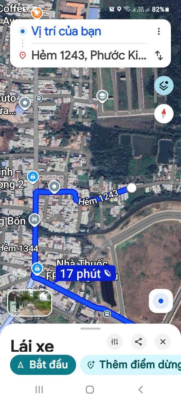 Đất mặt tiền hẻm 1243, Phước Kiển 127m² giá 6.8 tỷ - Hướng Bắc, đường xe hơi