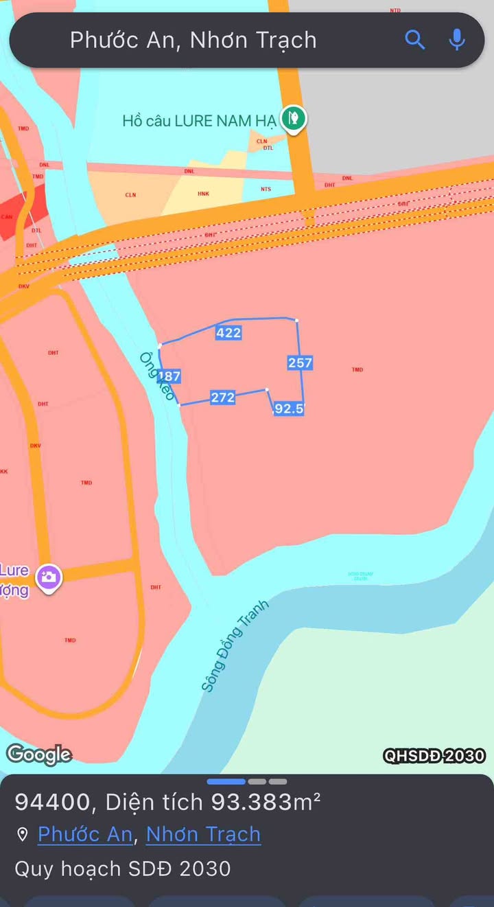 Đất thương mại dịch vụ Vĩnh Thanh, Nhơn Trạch, Đồng Nai 9400m² - Vị trí đẹp, giá tốt!