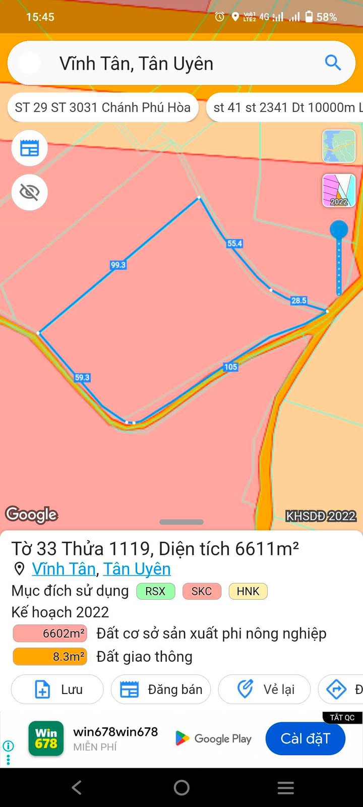 Đất nền SKC Vĩnh Tân 6600m² giá 30 tỷ - Đầu tư sinh lời ngay!