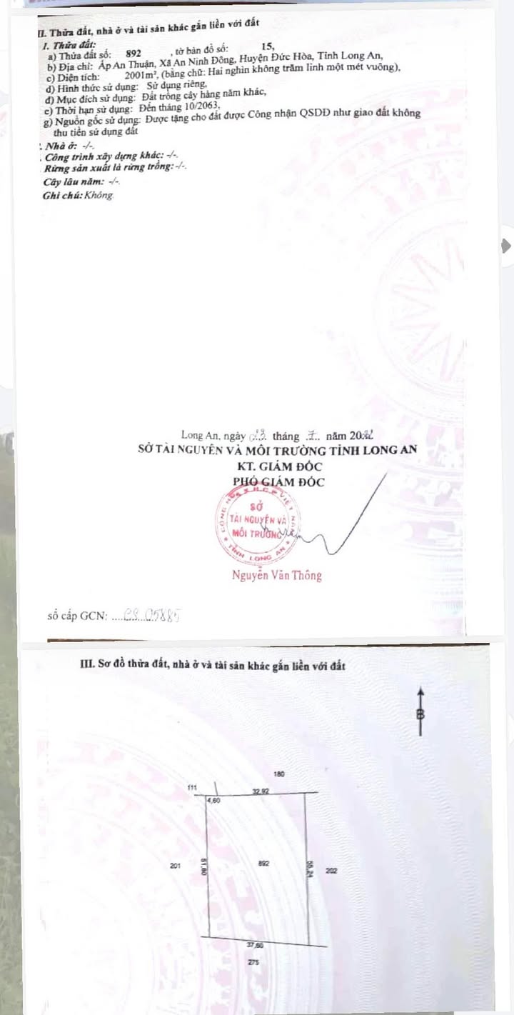 Đất thổ cư 2000m² xã An Ninh Đông, giá 950 triệu - Cơ hội đầu tư hấp dẫn!