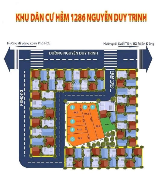 Đất nền mặt tiền Nguyễn Duy Trinh, quận 9, diện tích 64m² - Cơ hội đầu tư tuyệt vời!