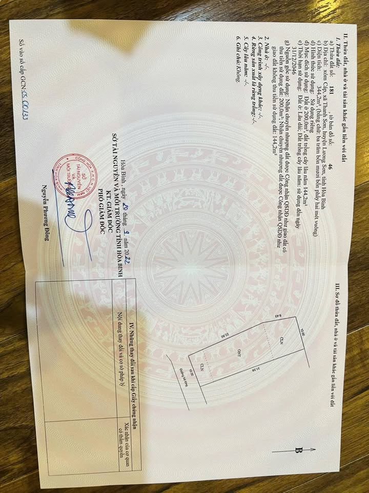 Đất nền nghỉ dưỡng Hòa Bình 344m² giá chỉ 900 triệu - Cơ hội đầu tư tuyệt vời!