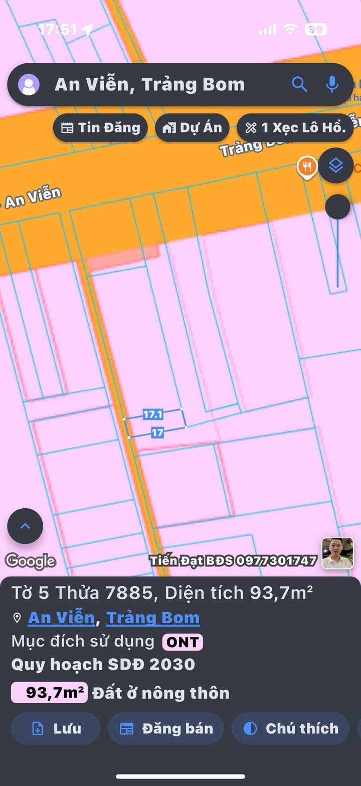 Đất nền ấp 4 An Viễn Trảng Bom 93m² giá 990 triệu - Cơ hội đầu tư tuyệt vời!