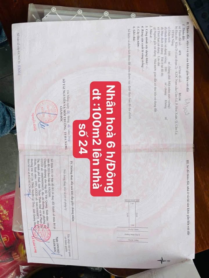 Đất nền Nhân Hòa 6, Cẩm Lệ, Đà Nẵng 100m² giá 4.15 tỷ - Cơ hội đầu tư tuyệt vời!