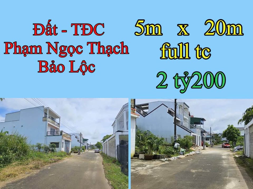Đất nền Khu TĐC Phạm Ngọc Thạch Bảo Lộc 100m² giá 2.2 tỷ - Sẵn sàng cho đầu tư!