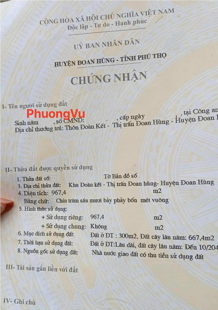 Đất nền Đoan Hùng 300m² giá thỏa thuận - Sổ đỏ chính chủ, ô tô vào tận nơi!