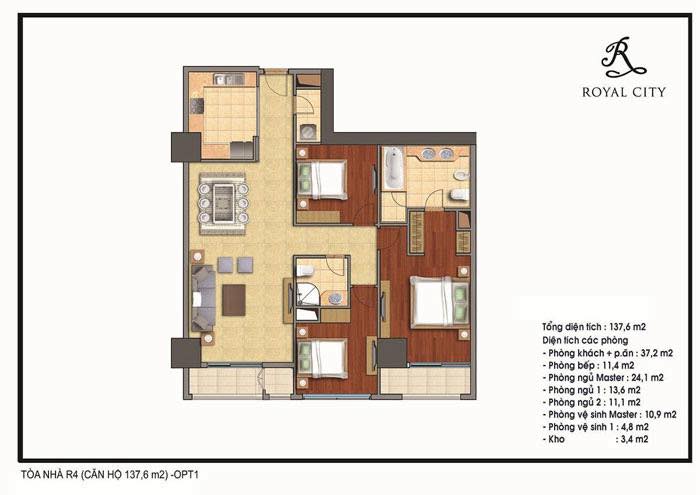 Căn hộ R5 Royal City Thanh Xuân 137.6m² giá thỏa thuận - Sẵn sàng vào ở ngay!