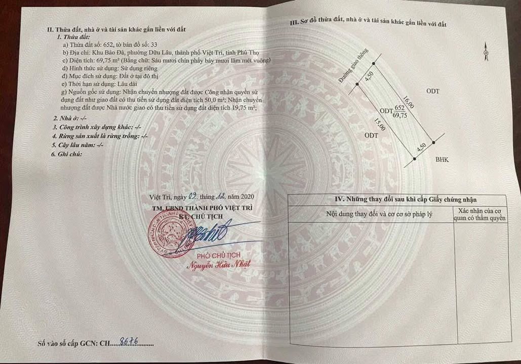 Đất thổ cư Bảo Đà, Việt Trì 69.75m² giá 3 tỷ - Vị trí đắc địa, tiện ích đầy đủ!