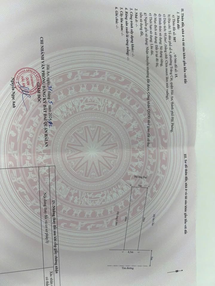 Bán lô đất mặt đường Thành Tô, Tràng Cát, Hải An, Hải Phòng 95m² - Vị trí đắc địa, đầu tư sinh lời!