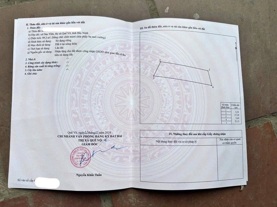 Đất thổ cư Đào Viên, Quế Võ 99m² giá 1 tỷ - Cơ hội đầu tư không thể bỏ qua!