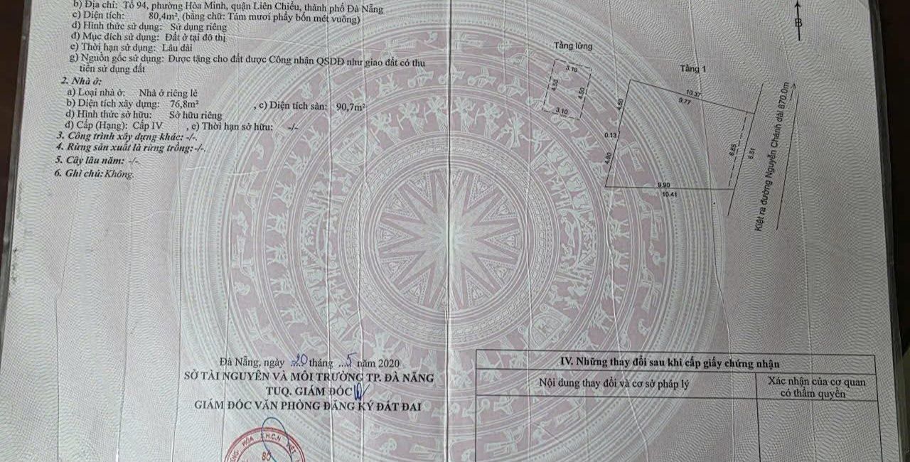 Nhà cấp 4 Liên Chiểu 80m² giá 3 tỷ - Hướng Đông Nam, ô tô vào tận nơi!