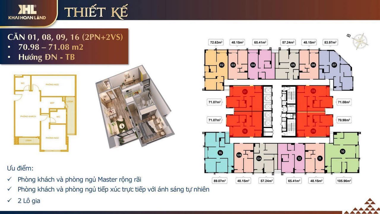 Căn hộ T&T Định Công 71.09m² giá 7.55 tỷ - Thiết kế đẹp, nội thất full đồ!