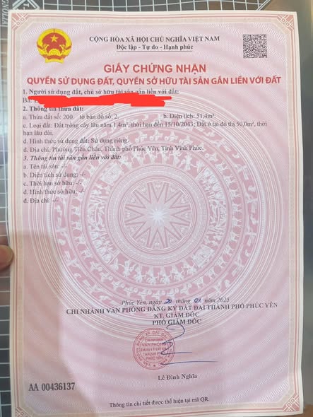 Đất nền Phúc Yên - Mê Linh 51.4m² giá chỉ 999 triệu - Sổ hồng chính chủ sẵn sang tên!