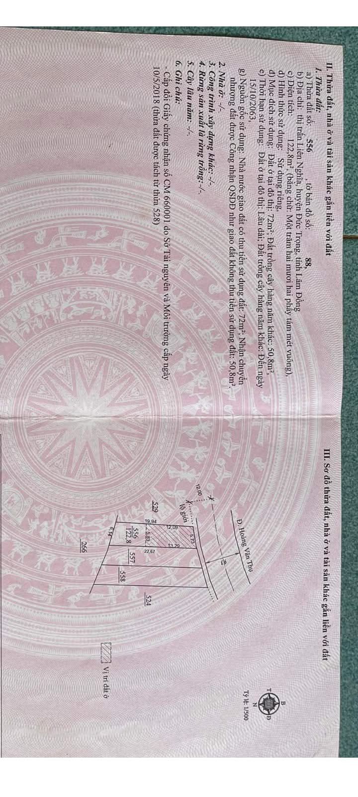 Đất nền mặt tiền Hoàng Văn Thụ, Đức Trọng, Lâm Đồng - Giá chỉ 3 tỷ