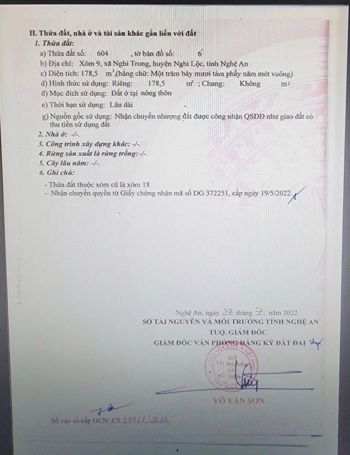 Đất nền Nghi Trung 178,5m² giá 1 tỷ - Đường nhựa thuận tiện giao thông