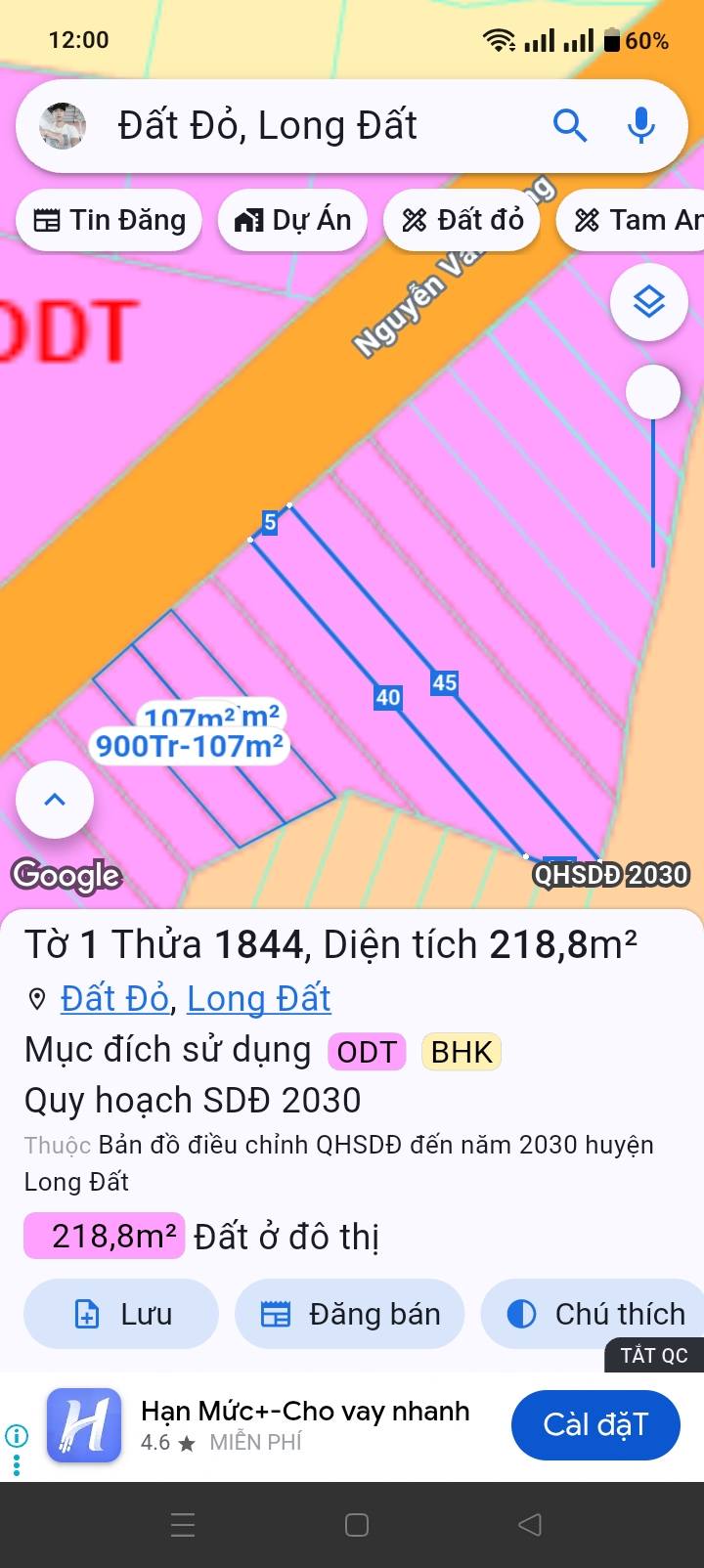 Đất nền Đất Đỏ, Bà Rịa - Vũng Tàu 225m² giá chỉ 1 tỷ - Cơ hội đầu tư hấp dẫn!